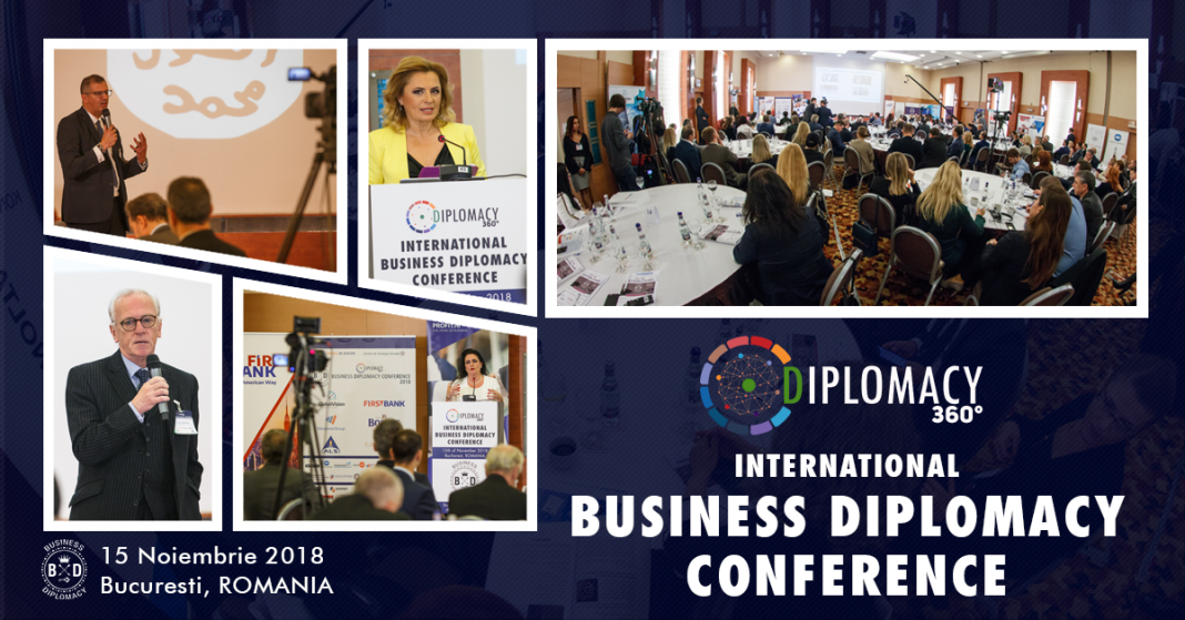 Peste 200 de participanti din 25 tari au participat la cea de-a treia editie a Conferintei Internationale de Business Diplomacy 2018 / Diplomacy360 Peste 200 de participanti din 25 tari au participat la cea de-a treia editie a Conferintei Internationale de Business Diplomacy 2018 / Diplomacy360