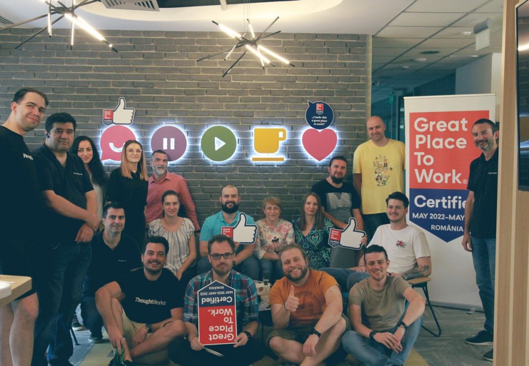 Thoughtworks România, unul dintre cei mai mari angajatori din IT, a obținut certificarea Great Place to Work în urma voturilor angajaților Thoughtworks România, unul dintre cei mai mari angajatori din IT, a obținut certificarea Great Place to Work în urma voturilor angajaților