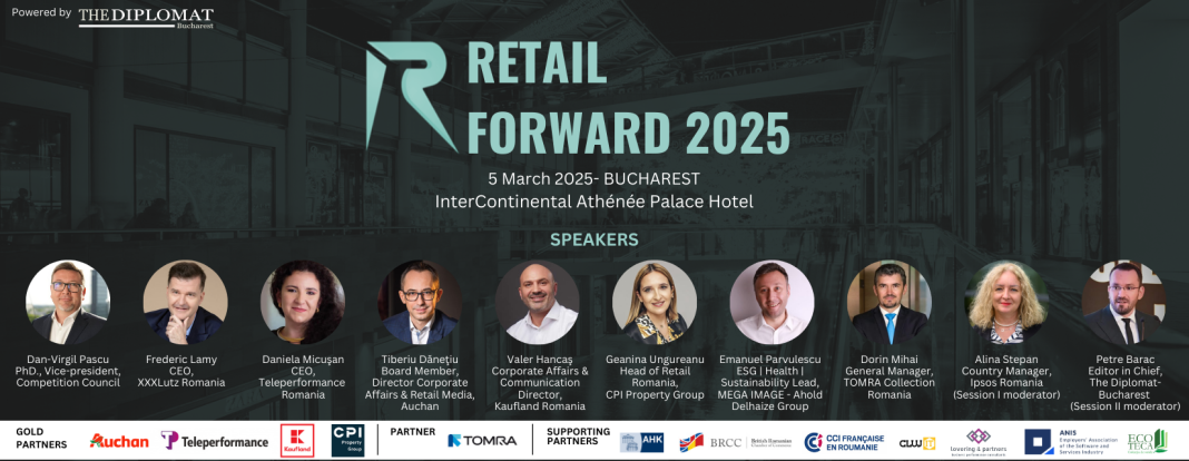 The Diplomat-Bucharest organizează în 2025 prima ediție a conferinței dedicată segmentului de retail, explorând principalele aspecte care definesc industria de retail din România. The Diplomat-Bucharest organizează în 2025 prima ediție a conferinței dedicată segmentului de retail, explorând principalele aspecte care definesc industria de retail din România.