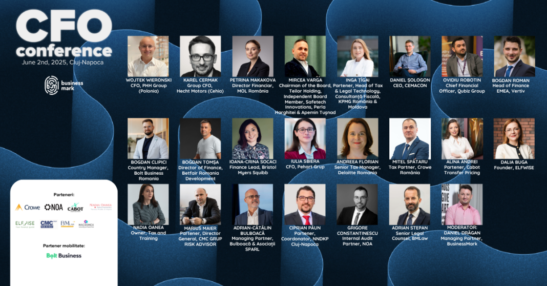 O nouă ediție a proiectului „CFO Conference” la Cluj-Napoca. 22 de experți dezbat viitorul managementului financiar O nouă ediție a proiectului „CFO Conference” la Cluj-Napoca. 22 de experți dezbat viitorul managementului financiar