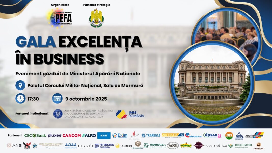 Gala Excelența în Business 2025: PEFA onorează liderii care schimbă România Gala Excelența în Business 2025: PEFA onorează liderii care schimbă România