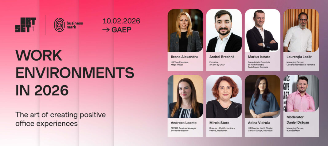 Pe 10 februarie 2026, arta întâlnește leadership-ul: „Work Environments in 2026”, conferința imersivă pentru comunitatea de HR Pe 10 februarie 2026, arta întâlnește leadership-ul: „Work Environments in 2026”, conferința imersivă pentru comunitatea de HR